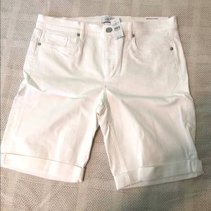 Loft White denim Bermuda shorts. Size 12